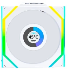 Вентилятор для корпуса Lian-Li Uni Fan SL Wireless 120 LCD Reverse ARGB 120х124.5x28 белый 4-pin 31дБ (G99.12RSLLCD1W1W.R0) Ret