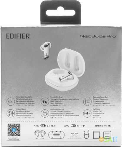 Гарнитура внутриканальные Edifier NeoBuds Pro белый беспроводные bluetooth в ушной раковине
