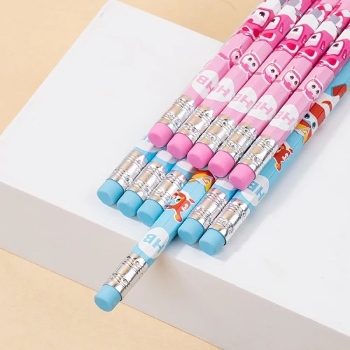 Карандаш ч/г Deli EC058-HB 2.2мм шестигран. тополь ассорти ластик