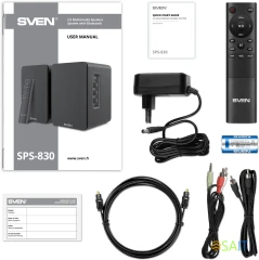 Колонки Sven АС SPS-830 2.0 черный 60Вт BT