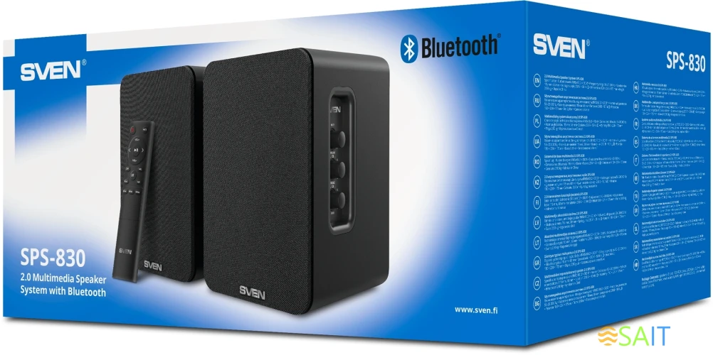 Колонки Sven АС SPS-830 2.0 черный 60Вт BT