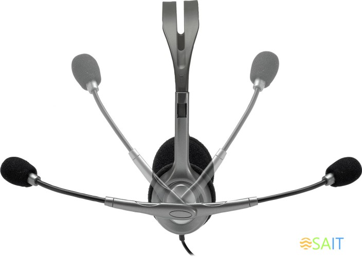 Наушники с микрофоном Logitech H110 серый 1.8м накладные оголовье (981-000271)