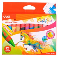 Восковые мелки Deli EC20900 Colorun утолщенные 12цв. картон.кор./европод.