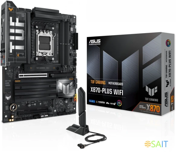 Материнская плата Asus TUF GAMING X870-PLUS WIFI SocketAM5 AMD X870 4xDDR5 ATX AC`97 8ch(7.1) 2.5Gg RAID+HDMI