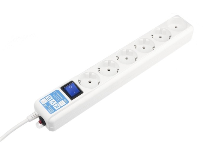 Фильтр-удлинитель Power Cube PRO, 5,0 м 6 розеток, LC контур, 16А/3,5кВт POWERCUBE SPL6-16-P-5M