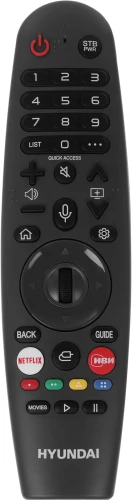 Телевизор LED Hyundai 65" H-LED65BU7100 WebOS Frameless Metal серый/серый 4K Ultra HD 60Hz MEMC DVB-T DVB-T2 DVB-C DVB-S DVB-S2 USB WiFi Smart TV