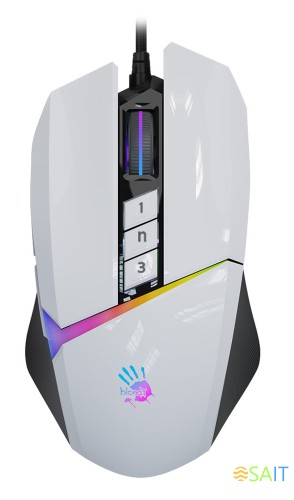 Мышь A4Tech Bloody W60 Max белый оптическая 10000dpi USB 10but (W60 MAX (PANDA WHITE))