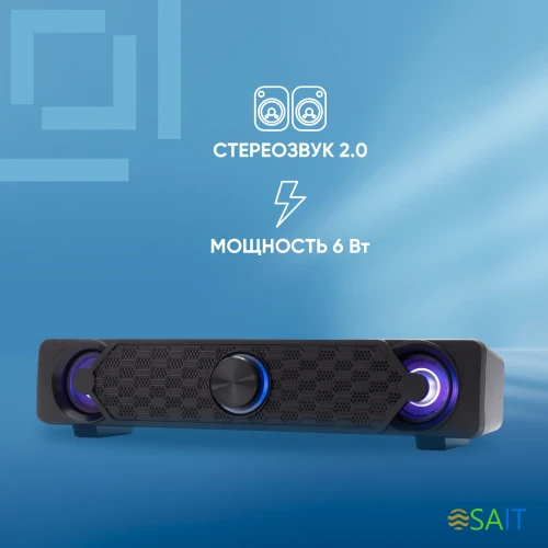 Саундбар Оклик OK-504S 2.0 6Вт черный