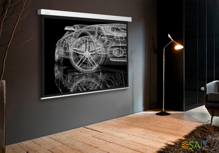 Экран Cactus 150x150см Motoscreen CS-PSM-150x150 1:1 настенно-потолочный рулонный (моторизованный привод)