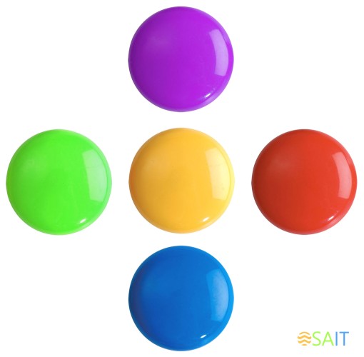 Магнит Buro для досок пластик ассорти d30мм круглый (упак.:5шт)