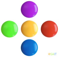 Магнит Buro для досок пластик ассорти d30мм круглый (упак.:5шт)