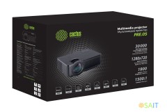 Проектор Cactus CS-PRE.05B.WXGA LCD 1800Lm LS 180Lm ANSI (1280x720) 1500:1 ресурс лампы:30000часов 1xUSB typeA 2xHDMI 1.75кг