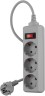 Сетевой фильтр Buro 300SL-1-G 1м (3 розетки) серый (пакет ПЭ)