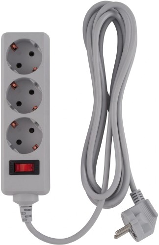 Сетевой фильтр Buro 300SL-1-G 1м (3 розетки) серый (пакет ПЭ)
