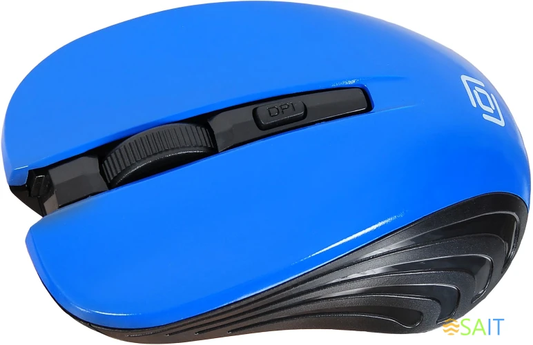 Мышь Оклик 545MW черный/синий оптическая 1600dpi беспров. USB для ноутбука 4but (368630)