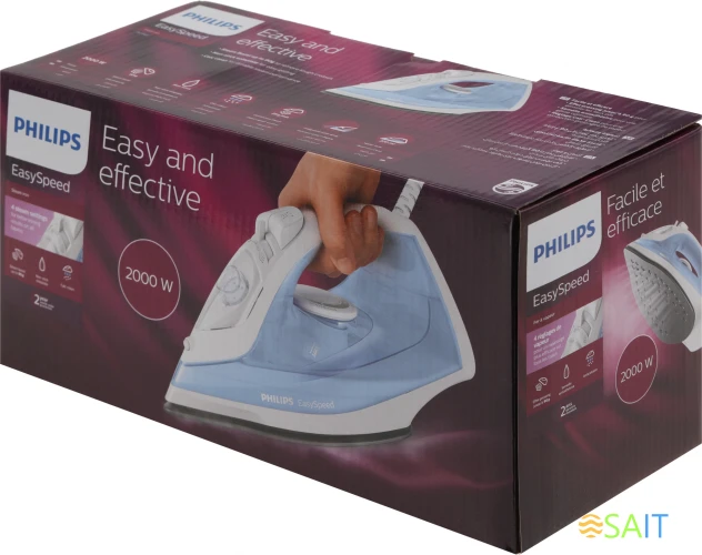 Утюг Philips GC1740/20 2000Вт голубой/белый