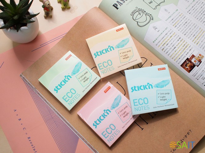 Блок самоклеящийся бумажный Stick`n ECO 21746 76x76мм 100лист. 60г/м2 пастель розовый