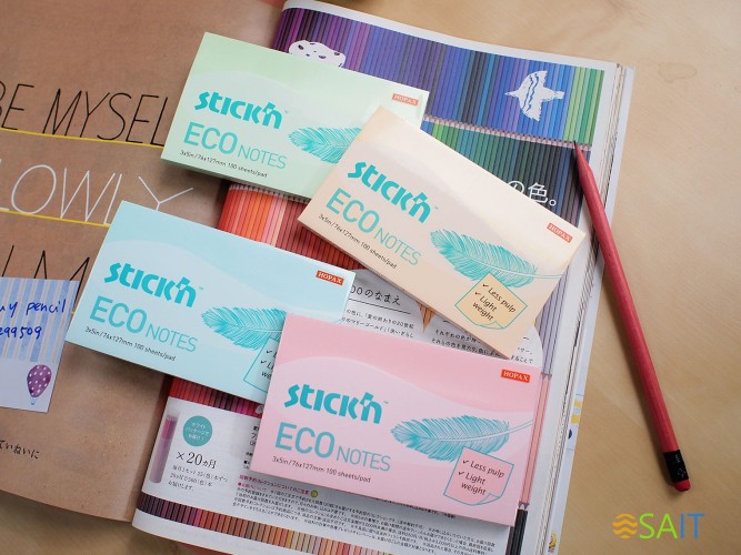 Блок самоклеящийся бумажный Stick`n ECO 21746 76x76мм 100лист. 60г/м2 пастель розовый