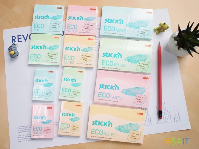 Блок самоклеящийся бумажный Stick`n ECO 21746 76x76мм 100лист. 60г/м2 пастель розовый