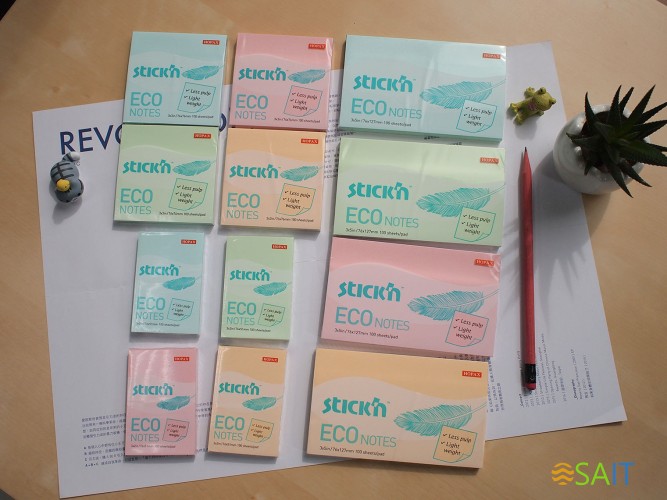 Блок самоклеящийся бумажный Stick`n ECO 21746 76x76мм 100лист. 60г/м2 пастель розовый