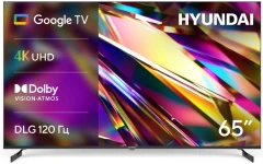 Телевизор LED Hyundai 65" H-LED65BU7011 Google TV Frameless Metal черный 4K Ultra HD 60Hz MEMC DVB-T DVB-T2 DVB-C DVB-S DVB-S2 USB WiFi Smart TV