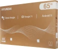 Телевизор LED Hyundai 65" H-LED65BU7011 Google TV Frameless Metal черный 4K Ultra HD 60Hz MEMC DVB-T DVB-T2 DVB-C DVB-S DVB-S2 USB WiFi Smart TV