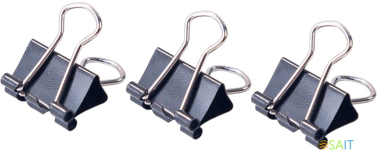 Зажимы Deli E38566 металл 15мм черный (упак.:12шт) картонная коробка