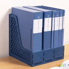 Лоток вертикальный Deli E9843 BLUE 3отд. сборный для бумаг 250x257x275мм синий пластик