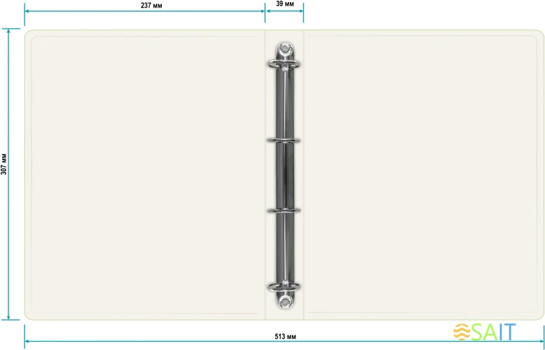 Папка панорама на 4-х кольцах Бюрократ Double Neon DNE0740/4RLETT A4 пластик 0.7мм кор.40мм карм.на лиц.стор. салатовый