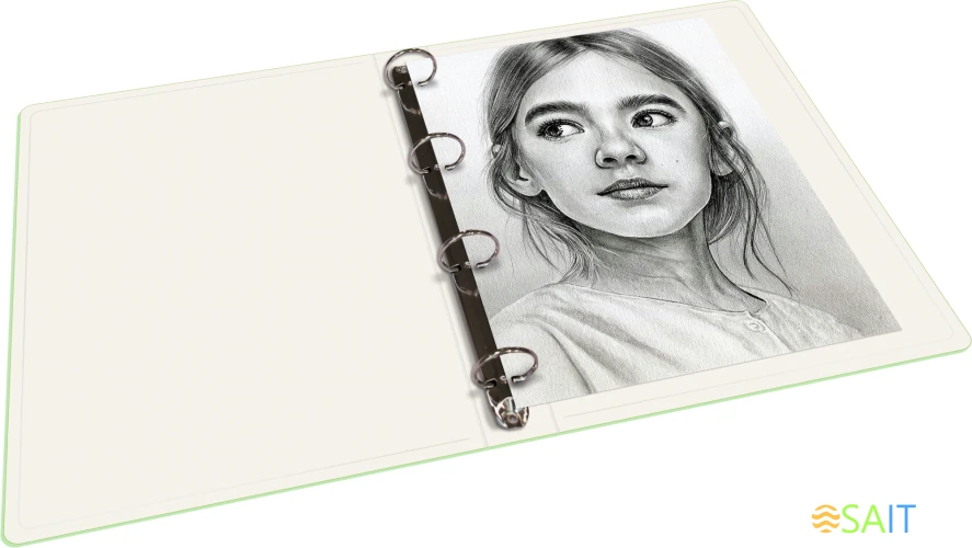 Папка панорама на 4-х кольцах Бюрократ Double Neon DNE0740/4RLETT A4 пластик 0.7мм кор.40мм карм.на лиц.стор. салатовый