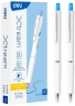 Ручка шариков. автоматическая Deli Xtream EQ42-BL белый/синий d=0.7мм син. черн. 1стерж. игловидный пиш. наконечник кругл. резин. манжета синий