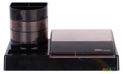 Настольный набор Deli E38254 (16 предметов) пластик черный