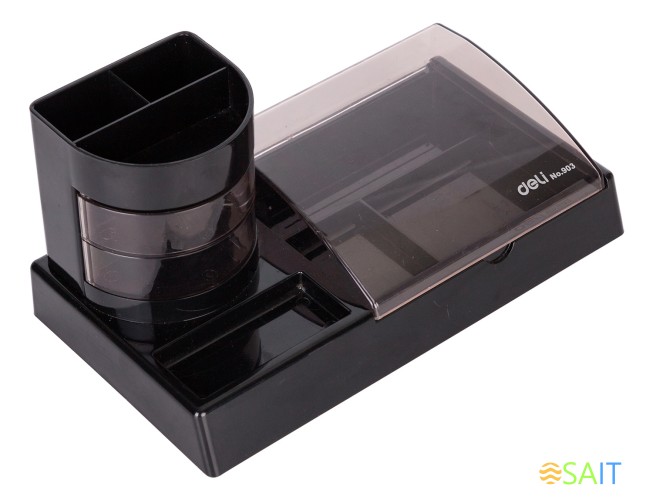 Настольный набор Deli E38254 (16 предметов) пластик черный