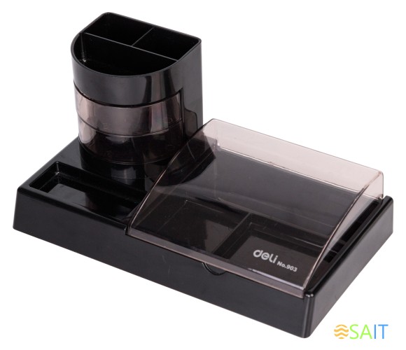 Настольный набор Deli E38254 (16 предметов) пластик черный