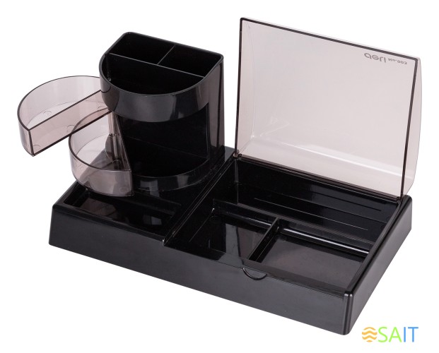 Настольный набор Deli E38254 (16 предметов) пластик черный