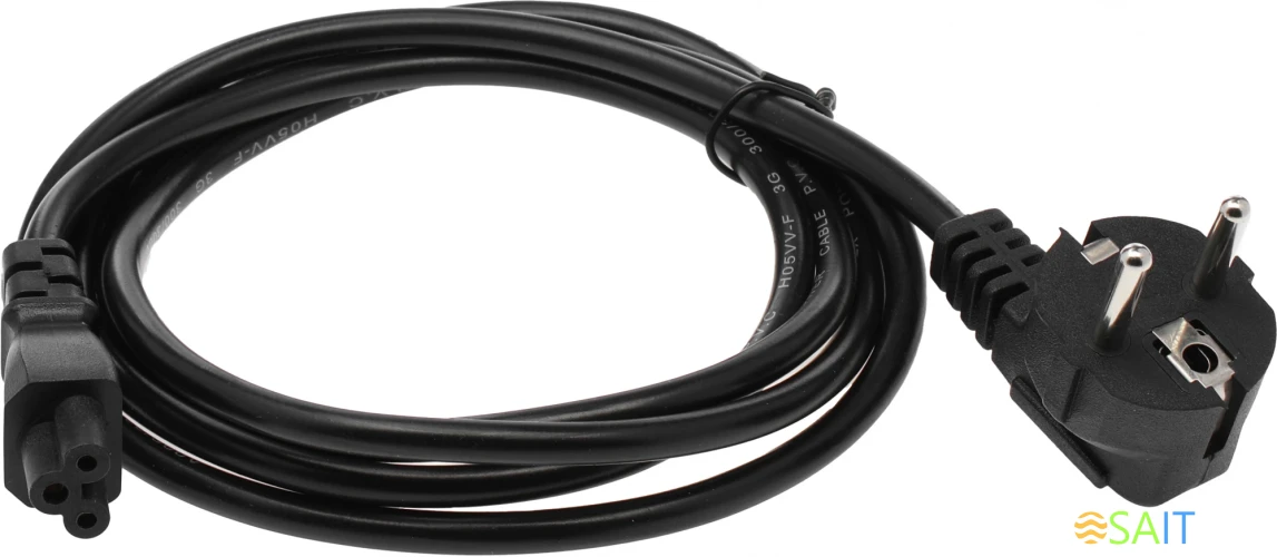 Кабель IEC C5 (3-pin) Евровилка угловой 1.8м (469) черный