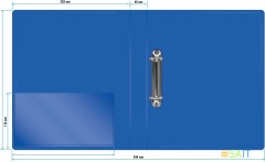 Папка на 2-х D-кольцах Бюрократ -0840/2DBLU A4 пластик 0.8мм кор.40мм внутр. с вставкой синий