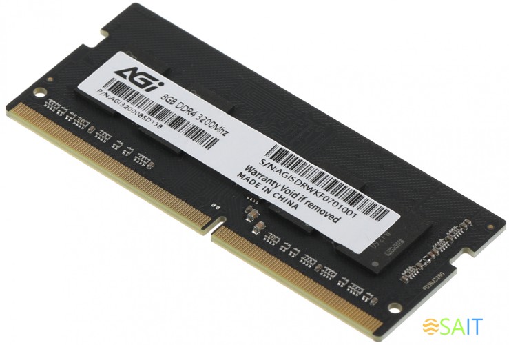 Память DDR4 8GB 3200MHz AGi AGI320008SD138 SD138 OEM PC4-25600 SO-DIMM 260-pin 1.2В OEM
