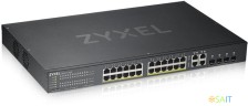 Коммутатор Zyxel GS192024HPV2-EU0101F (L2) 24x1Гбит/с 4xКомбо(1000BASE-T/SFP) 24PoE+ 375W управляемый