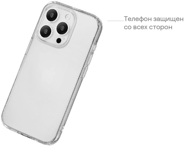Чехол (клип-кейс) uBear для Apple iPhone 15 Real Case прозрачный (CS248TT61RL-I23)