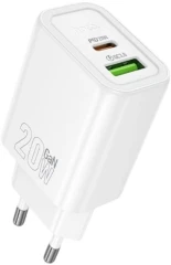 Сетевое зар./устр. Hoco N61 Gentle 20W 3A (PD+QC) белый (44242)