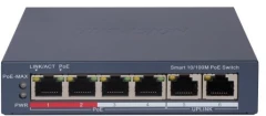 Коммутатор Hikvision DS-3E1106P-EI 4x100Мбит/с управляемый