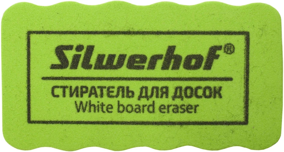 Стиратель Silwerhof Daily для досок фетр 10.7x5.7x2см зеленый магнитный