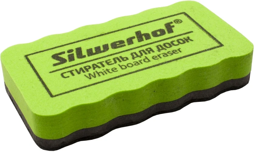 Стиратель Silwerhof Daily для досок фетр 10.7x5.7x2см зеленый магнитный