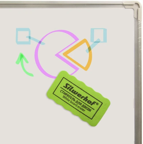 Стиратель Silwerhof Daily для досок фетр 10.7x5.7x2см зеленый магнитный