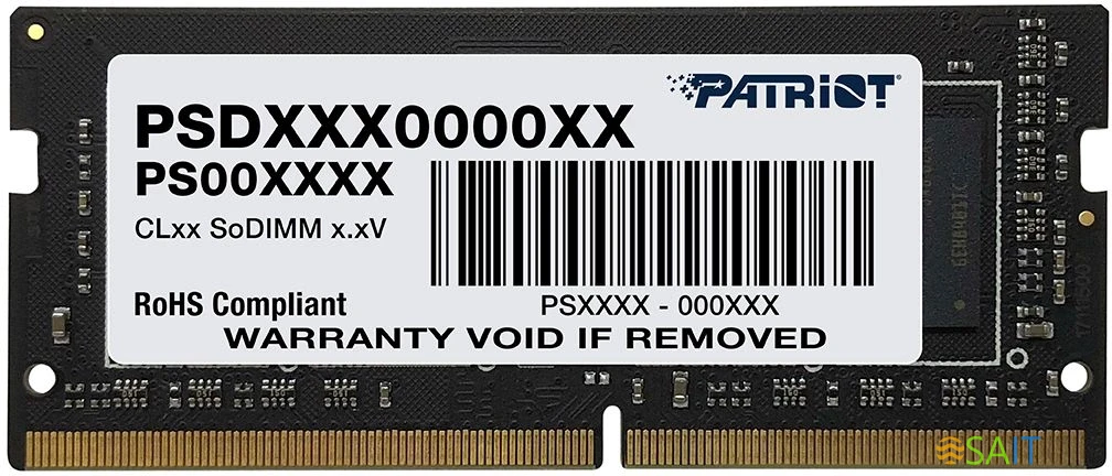 Память DDR4 16GB 3200MHz Patriot PSD416G32002S Signature Line RTL PC4-25600 CL22 SO-DIMM 260-pin 1.2В Ret