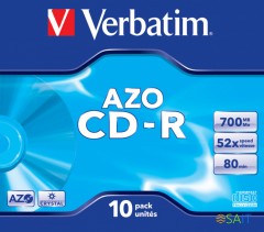 Диск CD-R Verbatim 700Mb 52x Jewel case (10шт) (43327)