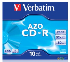 Диск CD-R Verbatim 700Mb 52x Jewel case (10шт) (43327)