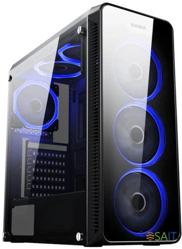 Корпус Accord JP-X черный без БП ATX 6x120mm 2xUSB2.0 1xUSB3.0 audio bott PSU