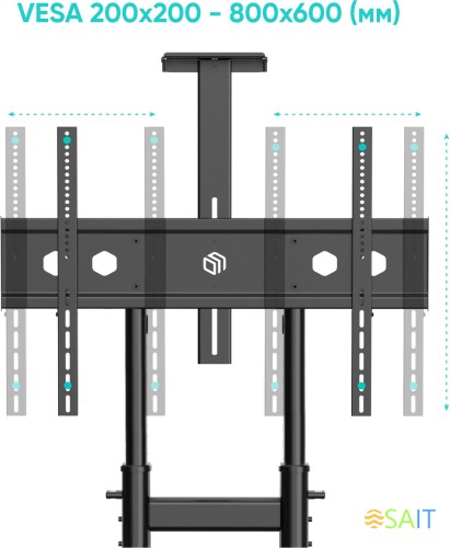 Стойка для телевизора Onkron TS1891 черный 50"-90" макс.100кг напольный мобильный